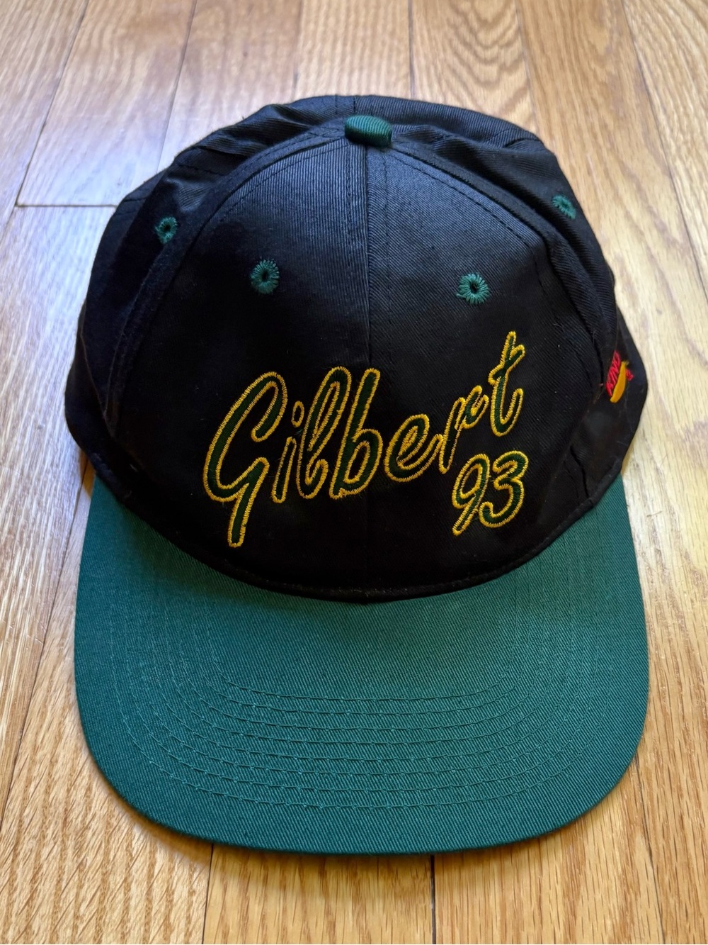 Vintage 90s Y2K Gilbert Brown Green Bay Packers Snap Back Hat Cap Green Black